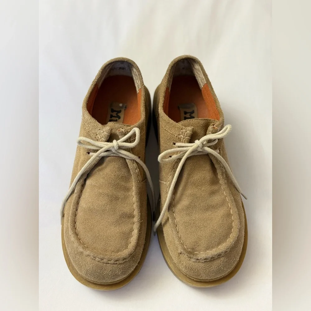 Vintage Y2K Mudd Sara Suede Leather Lug Sole Chunky Heels Loafers Platform Shoes